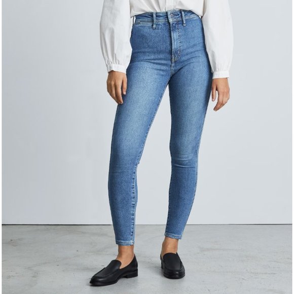Everlane Denim - Everlane Womens Jeans 32 Blue Denim The Way-High Skinny Clean Front Light Wash